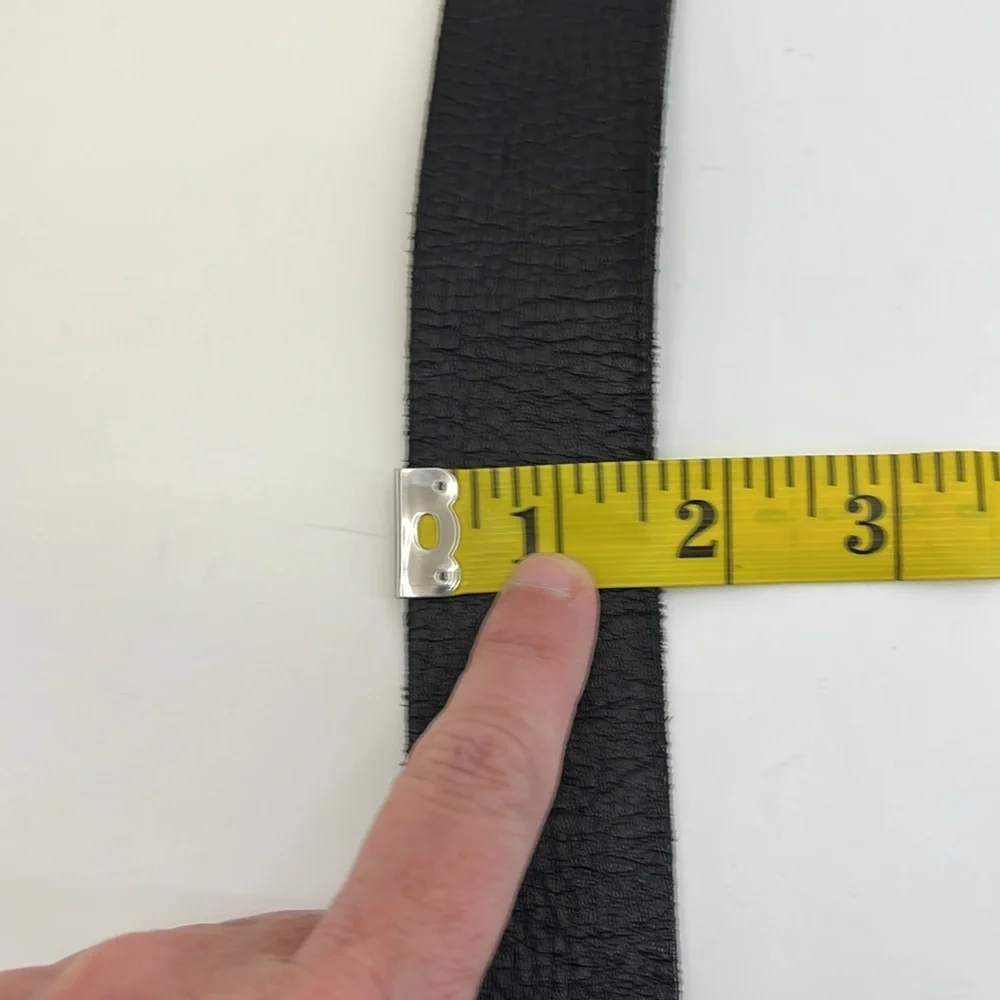 Fossil Black Leather Belt with Silver Toned Double Prong Buckle- Men’s size 36